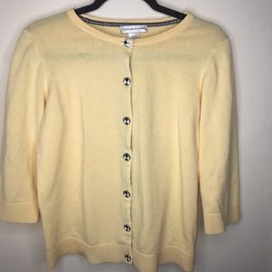 Yellow cardigan 3/4 sleeves